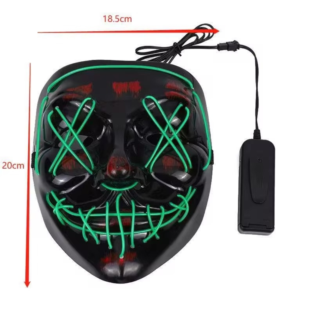 💀🎃 MÁSCARA DE HALLOWEEN CON LUZ LED 🎃💀