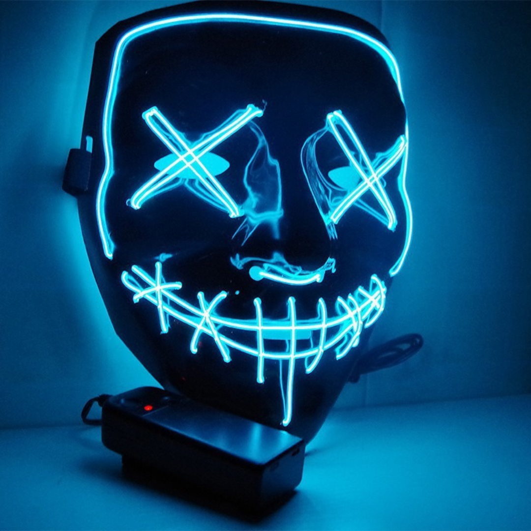 💀🎃 MÁSCARA DE HALLOWEEN CON LUZ LED 🎃💀