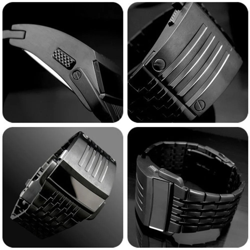 RELOJ LUMENX NEGRO - BRAZALETE FUTURISTA