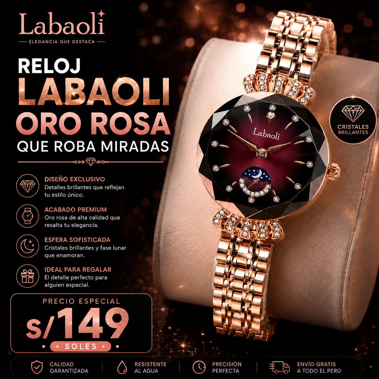 RELOJ LABAOLI ORO ROSA