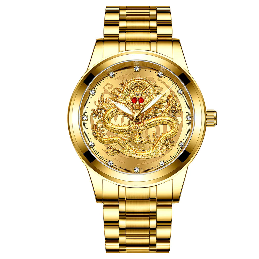 🐉 RELOJ DRAGÓN DORADO IMPERIAL 💎 LUJO LEGENDARIO PARA HOMBRE