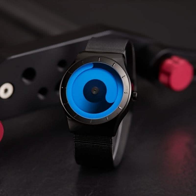 RELOJ FUTURISTA ESFERA AZUL ÚNICA