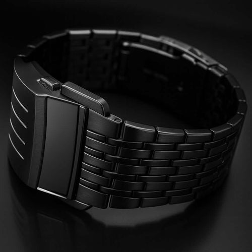 RELOJ LUMENX NEGRO - BRAZALETE FUTURISTA