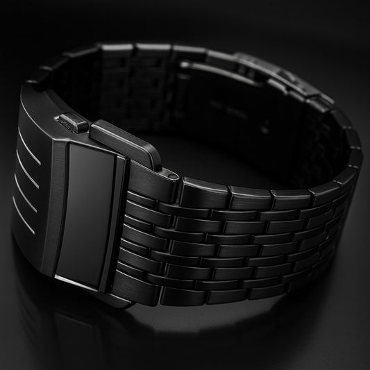 RELOJ LUMENX NEGRO - BRAZALETE FUTURISTA