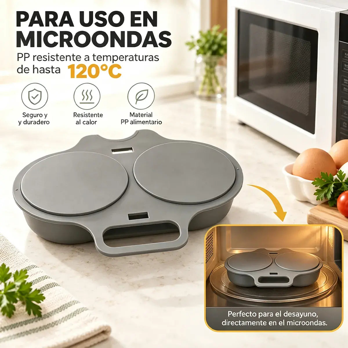 🍳Escalfador de Huevos🥚🥚 para Microondas