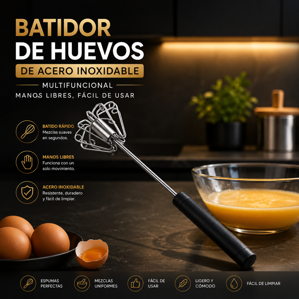 BATIDOR TURBO DE ACERO INOXIDABLE MULTIFUNCIONAL