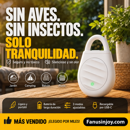 Llavero repelente ultrasónico portátil para aves