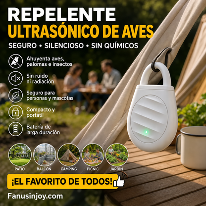 Llavero repelente ultrasónico portátil para aves