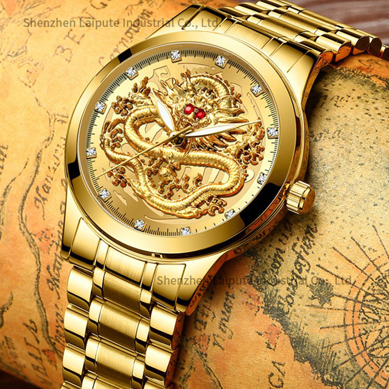 🐉 RELOJ DRAGÓN DORADO IMPERIAL 💎 LUJO LEGENDARIO PARA HOMBRE