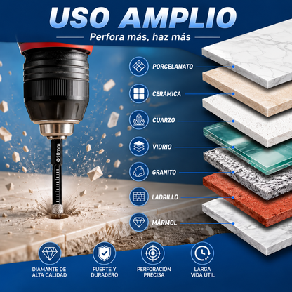 DIAMONDPRO 6X™ 🛠️ – Kit de Brocas Diamantadas Multisuperficie para Taladrado en Seco