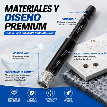 DIAMONDPRO 6X™ 🛠️ – Kit de Brocas Diamantadas Multisuperficie para Taladrado en Seco