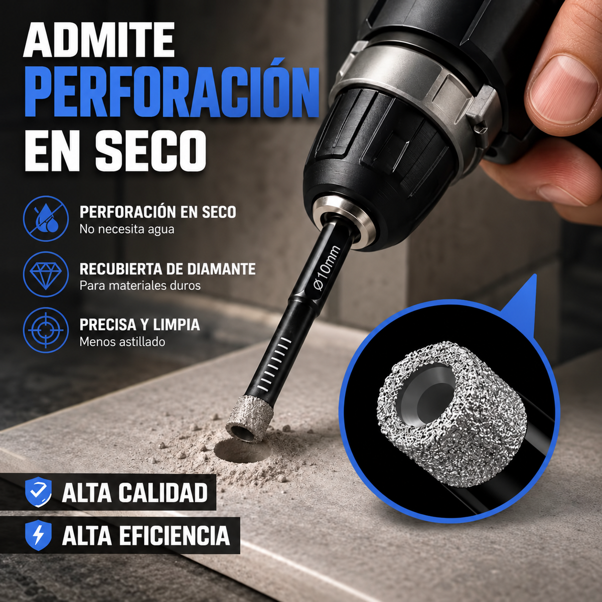 DIAMONDPRO 6X™ 🛠️ – Kit de Brocas Diamantadas Multisuperficie para Taladrado en Seco