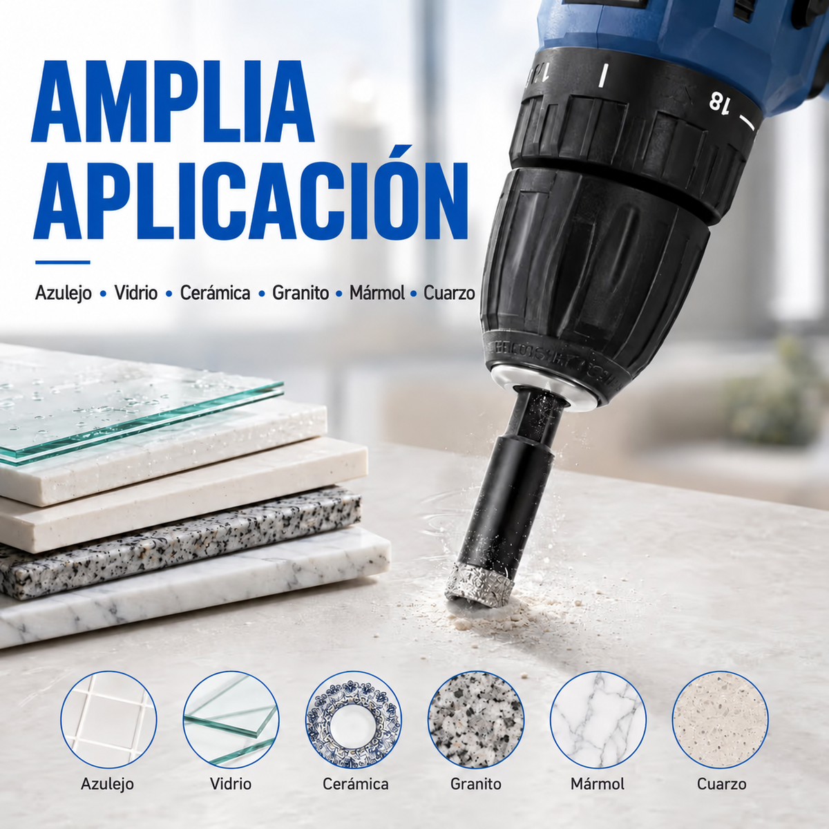 DIAMONDPRO 6X™ 🛠️ – Kit de Brocas Diamantadas Multisuperficie para Taladrado en Seco