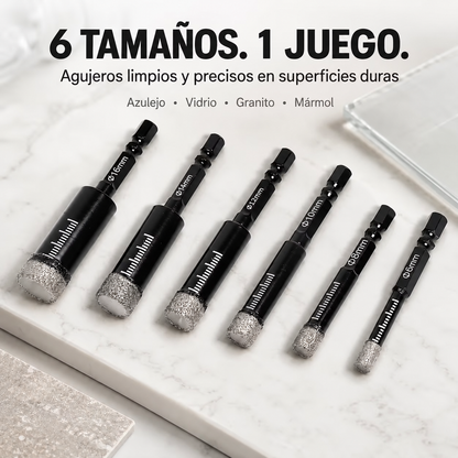 DIAMONDPRO 6X™ 🛠️ – Kit de Brocas Diamantadas Multisuperficie para Taladrado en Seco