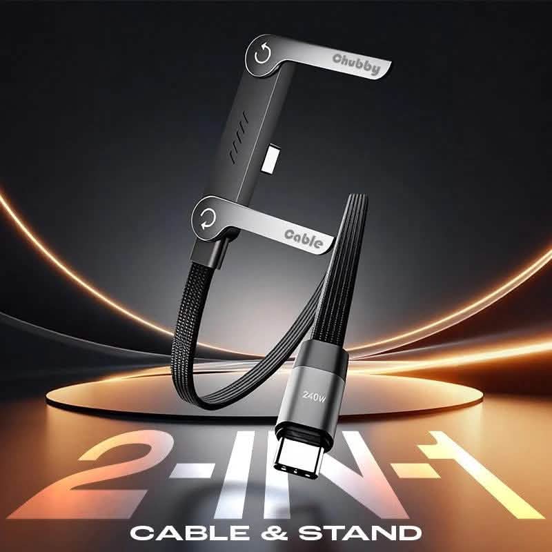 CABLE DE CARGA RÁPIDA DE 240W CON SOPORTE DE TELÉFONO INTEGRADO