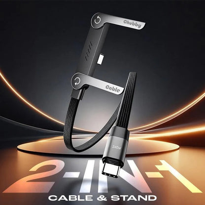 CABLE DE CARGA RÁPIDA DE 240W CON SOPORTE DE TELÉFONO INTEGRADO