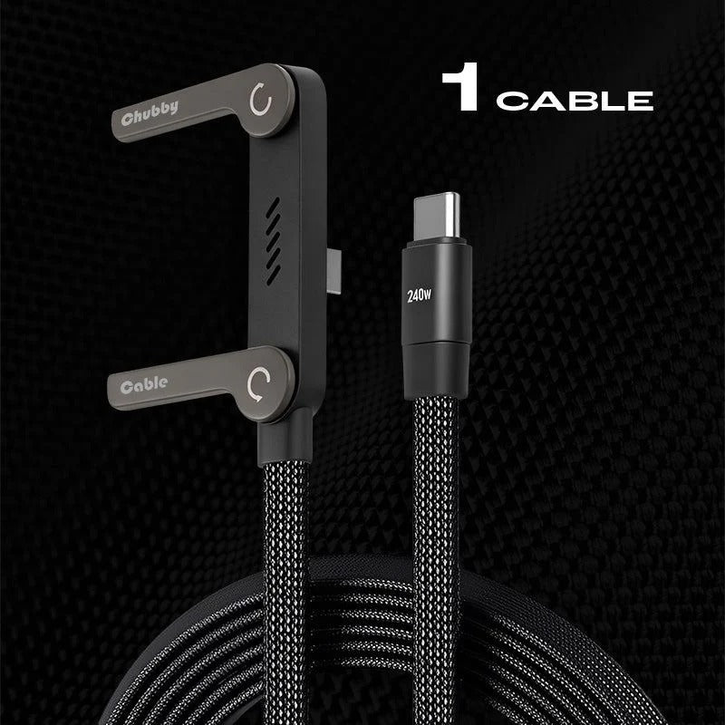 CABLE DE CARGA RÁPIDA DE 240W CON SOPORTE DE TELÉFONO INTEGRADO
