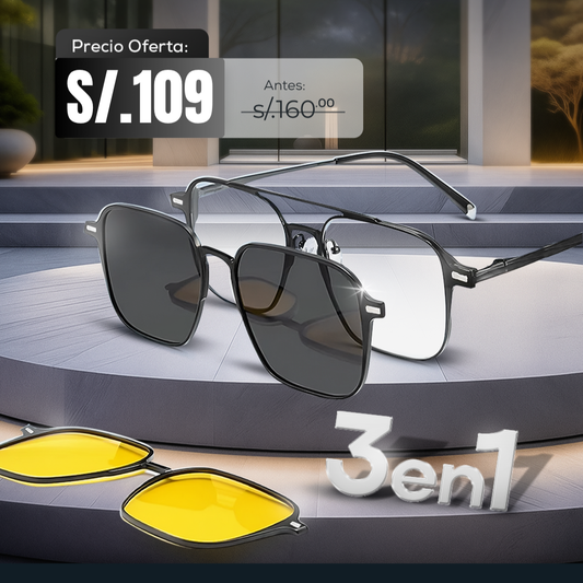 LENTES DE TITANIO 3 EN 1 - UNISEX