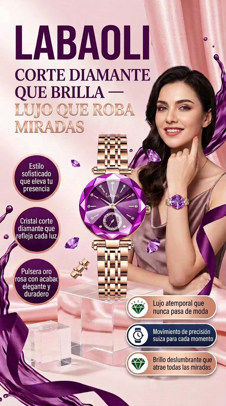 RELOJ LABAOLI CORTE DIAMANTE — LUJO QUE ROBA MIRADAS