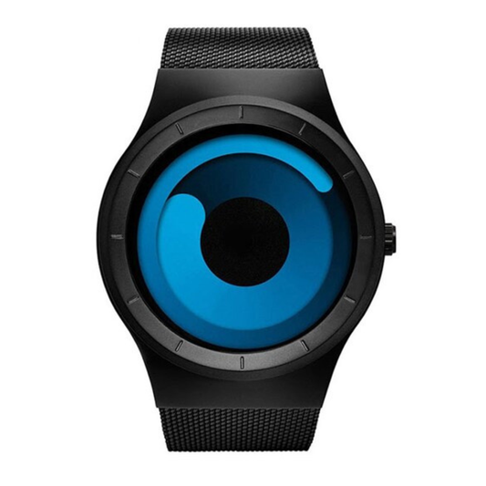RELOJ FUTURISTA ESFERA AZUL ÚNICA