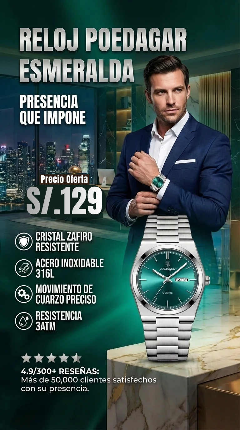 RELOJ POEDAGAR ESMERALDA — ELEGANCIA QUE IMPONE PRESENCIA