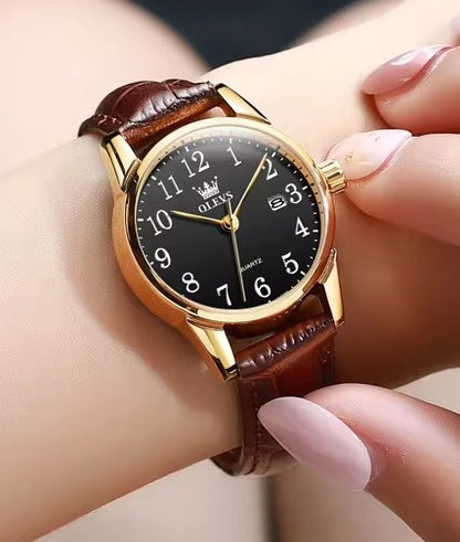 RELOJ DE CUERO GENUINO CASUAL PARA MUJER⌚