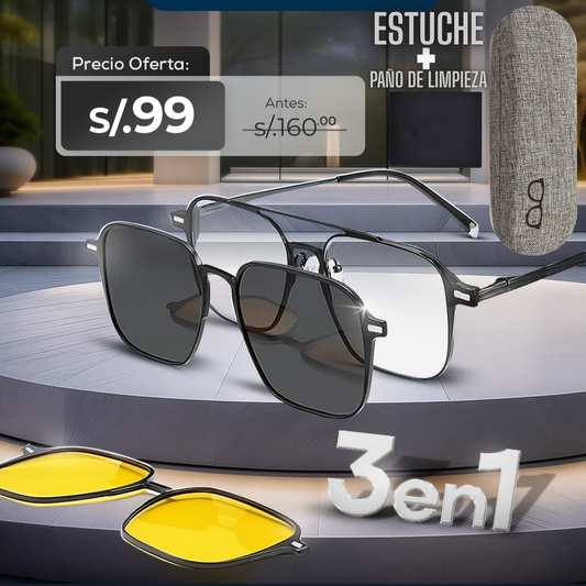 LENTES DE TITANIO 3 EN 1 - UNISEX