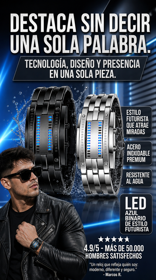 RELOJ BINARY FUTURISTA – NO MARCA LA HORA, MARCA DIFERENCIA